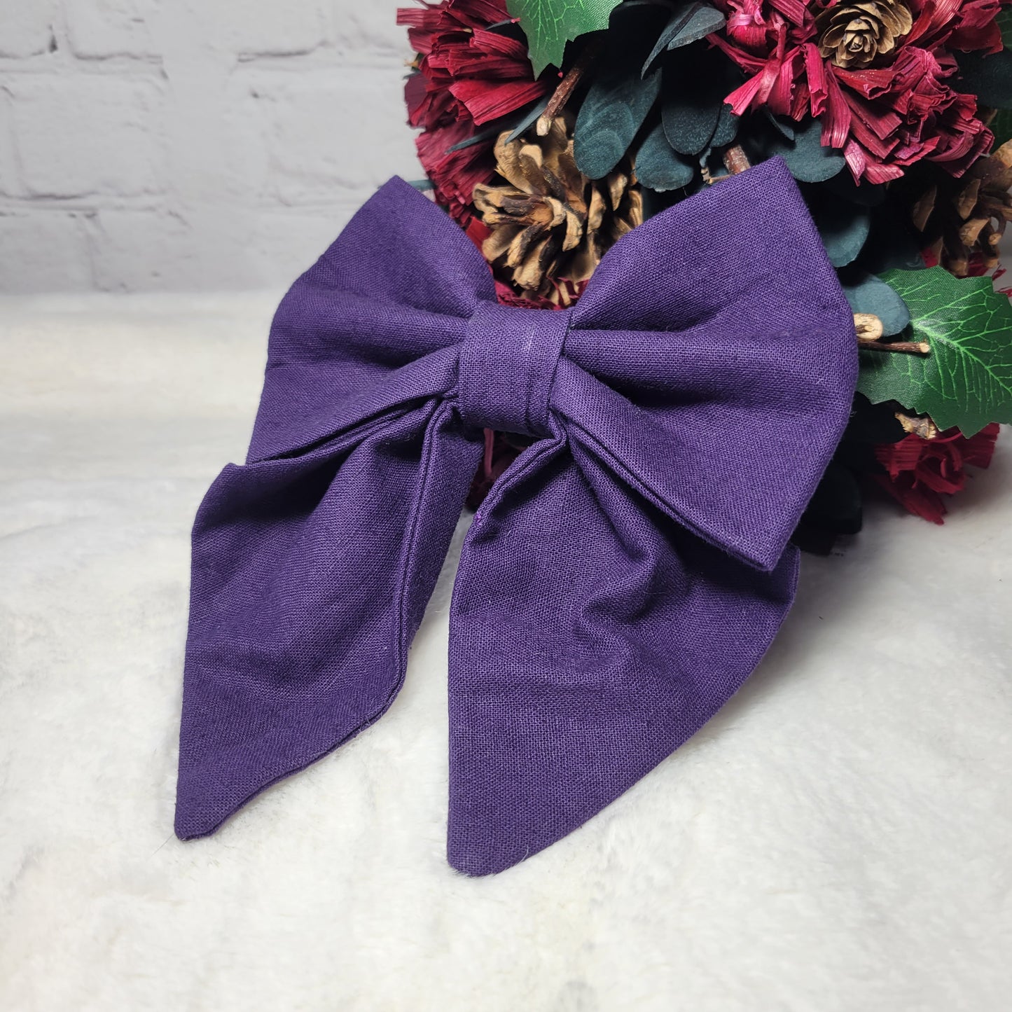 Purple Linen Bow